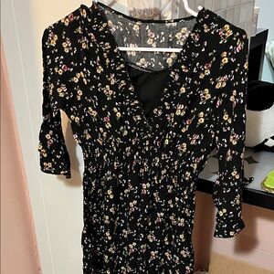 Floral Black Dress